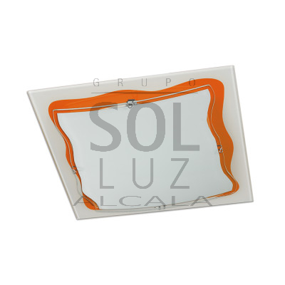Plafón cuadrado en naranja