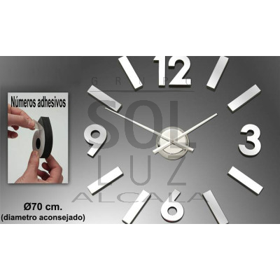 Reloj adhesivo en cromo