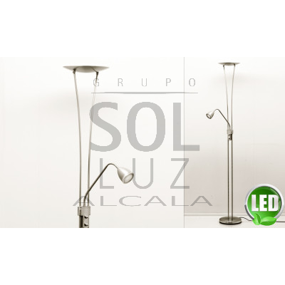 Pie de salón LED regulable en níquel