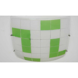 Plafón cuadrado con el cristal decorado con cuadrados en color verde
