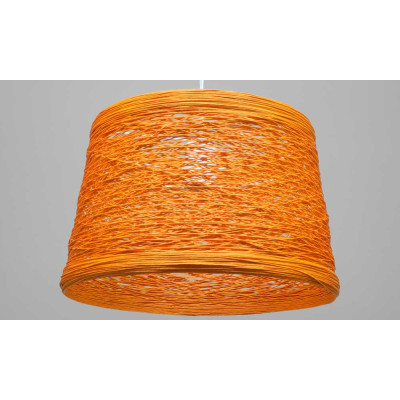 Lámpara con forma de campana en fibra de color naranja