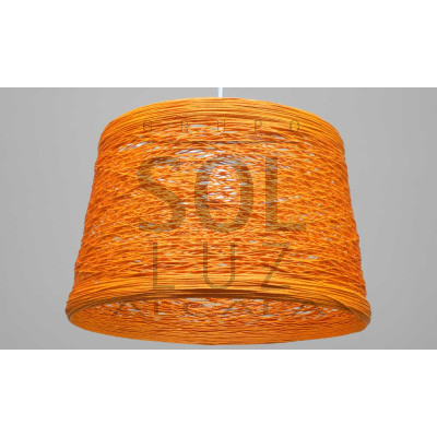 Lámpara con forma de campana en fibra de color naranja