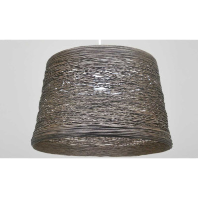 Lámpara con forma de campana en fibra de color marrón