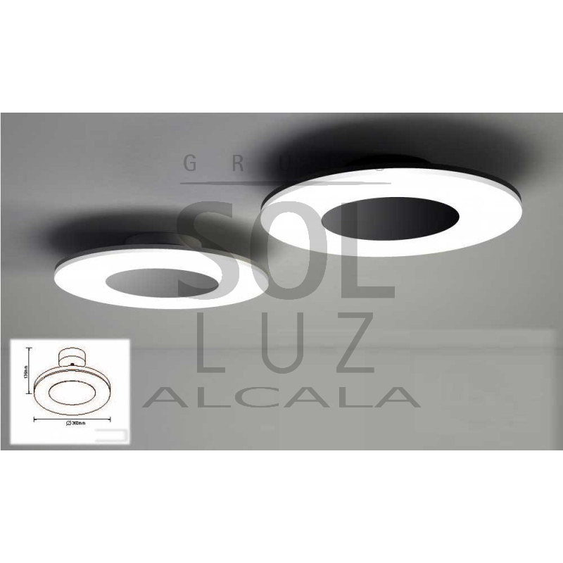 Plafón LED grande redondo en aluminio de mantra