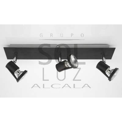 Regleta Tres Focos Wengue | LuzAlcala.com