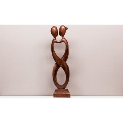 Figura de pareja de enamorados artesanal en madera maciza