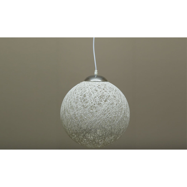 Lámpara bola en fibra de color blanco