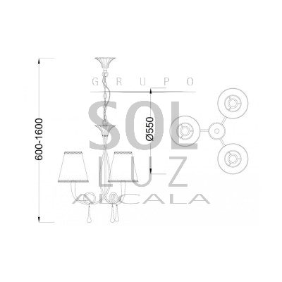 Lámpara de MANTRA de la colección PAOLA en dorado | LuzAlcala.com Lámpara de MANTRA de la colección PAOLA en dorado | LuzAlcala.com