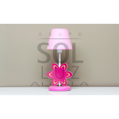 Lámpara de Sobremesa Infantil con una Flor en Color rosa | LuzAlcala.com