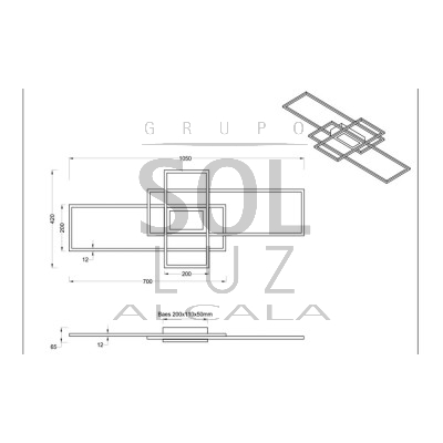 Plafón LED diseño moderno acabado antracita | LuzAlcala.com