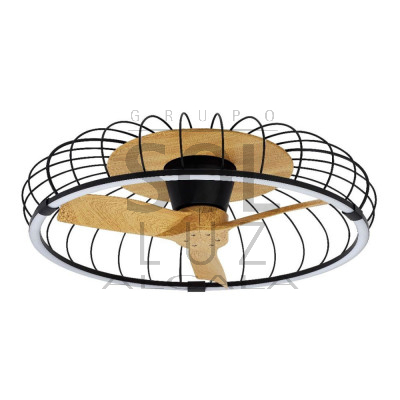 Ventilador Mod. NATURE de MANTRA en Negro/Haya | LuzAlcala.com