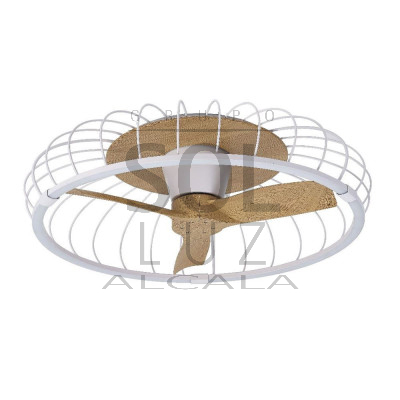 Ventilador Mod. NATURE de MANTRA en Blanco/Haya | LuzAlcala.com