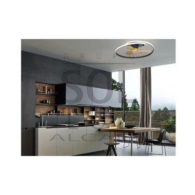 Ventilador Mod. OCEAN de MANTRA en Negro/Madera | LuzAlcala.com