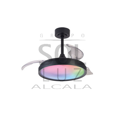 Ventilador Mod. SIBERIA MINI de MANTRA en negro con RGB