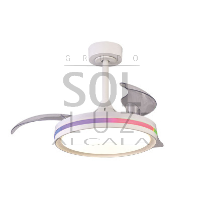 Ventilador Mod. NORTHA de MANTRA en blanco con RGB | LuzAlcala