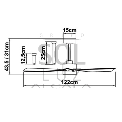 Ventilador Mod. THAI de MANTRA en negro | Luz Alcalá