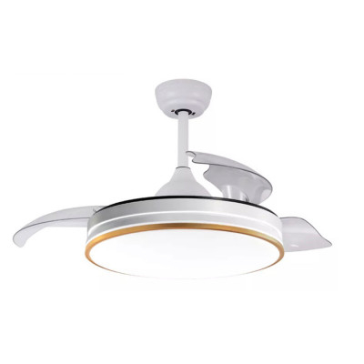 Ventilador Mod. OSLO Motor DC. Blanco/madera | LuzAlcala.com
