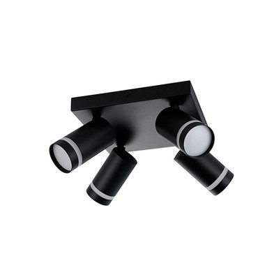 Plafón de Foco con 4 Luces Orientable en Negro | LuzAlcala.com Plafón de Foco con 4 Luces Orientable en Negro | LuzAlcala.com