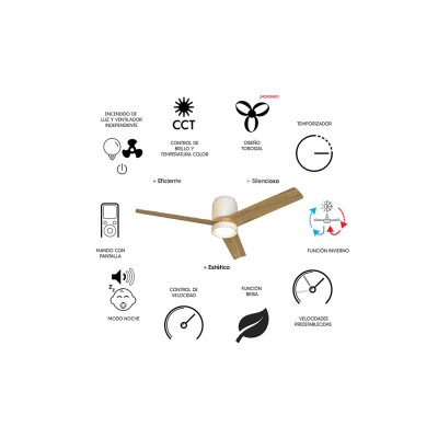 Ventilador Mod. CERAMICA de MANTRA en blanco/madera | LuzAlcala.com