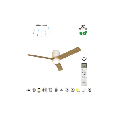 Ventilador Mod. CERAMICA de MANTRA en blanco/madera | LuzAlcala.com