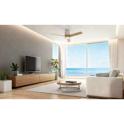 Ventilador Mod. CERAMICA de MANTRA en blanco/madera | LuzAlcala.com