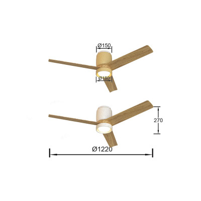 Ventilador Mod. CERAMICA de MANTRA en beige/madera | LuzAlcala.com