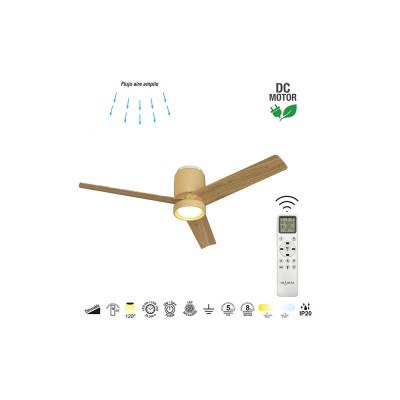 Ventilador Mod. CERAMICA de MANTRA en beige/madera | LuzAlcala.com