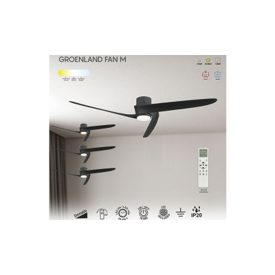 Ventilador Mod. GROENLAND M de MANTRA en Negro | LuzAlcala.com
