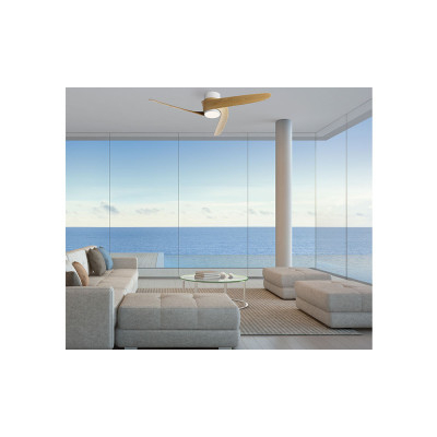 Ventilador Mod. GROENLAND S de MANTRA en Blanco/Madera | LuzAlcala.com