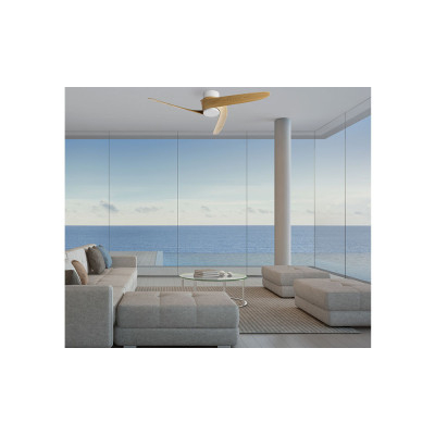 Ventilador Mod. GROENLAND S de MANTRA en Blanco/Madera | LuzAlcala.com