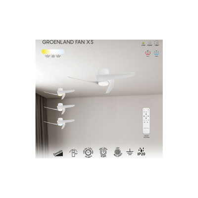 Ventilador Mod. GROENLAND XS de MANTRA en blanco | LuzAlcala.com