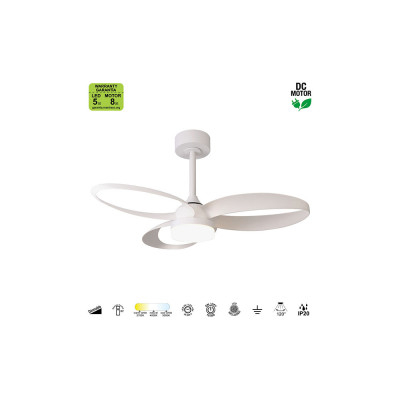 Ventilador Mod. INFINITY FAN de MANTRA en blanco | LuzAlcala.com
