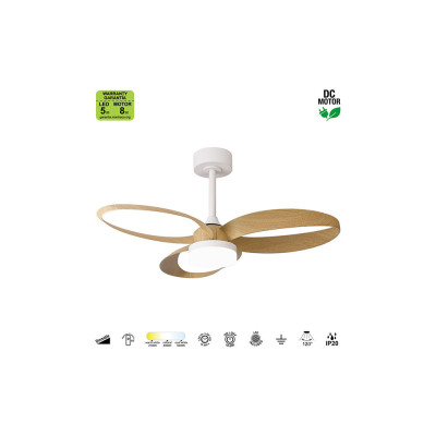 Ventilador Mod INFINITY FAN de MANTRA en Blanco/madera | LuzAlcala.com
