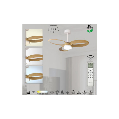 Ventilador Mod INFINITY FAN de MANTRA en Blanco/madera | LuzAlcala.com