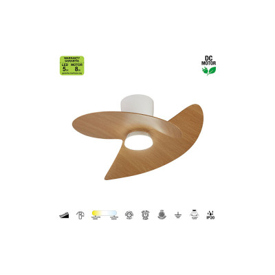 Ventilador Mod. ONA de MANTRA en blanco/madera | LuzAlcala.com