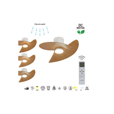 Ventilador Mod. ONA de MANTRA en blanco/madera | LuzAlcala.com