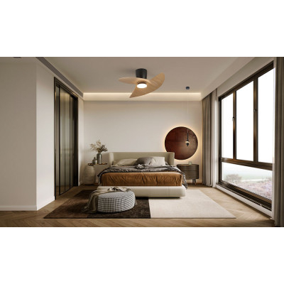 Ventilador Mod. ONA de MANTRA en negro/madera | LuzAlcala.com