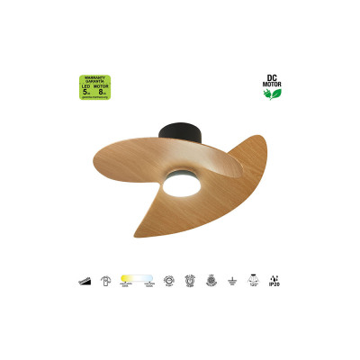 Ventilador Mod. ONA de MANTRA en negro/madera | LuzAlcala.com