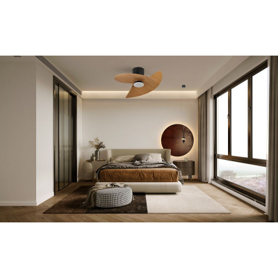 Ventilador Mod. ONA de MANTRA en negro/madera | LuzAlcala.com