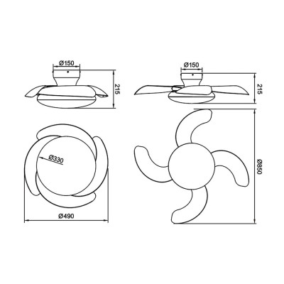 Ventilador Mod. ALOHA II de MANTRA en blanco/madera | LuzAlcala.com