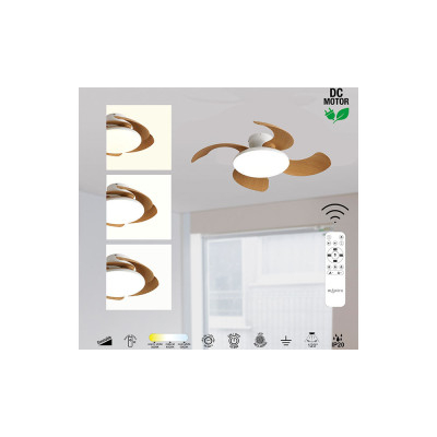 Ventilador Mod. ALOHA II de MANTRA en blanco/madera | LuzAlcala.com