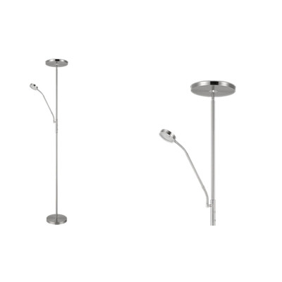 Pie de salón LED regulable y cambio de tono en níquel | LuzAlcala.com