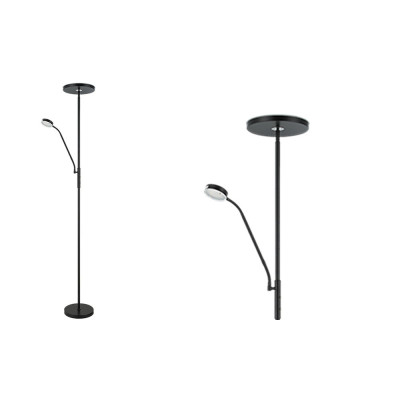 Pie de salón LED regulable y cambio de tono en negro | LuzAlcala.com