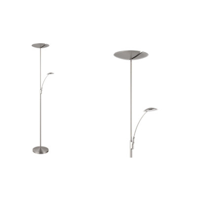 Pie de salón LED regulable y cambio de tono en níquel | LuzAlcala.com