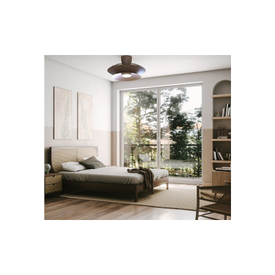 Ventilador Mod. PATAGONIA MANTRA café/cobre cepillado | LuzAlcala.com