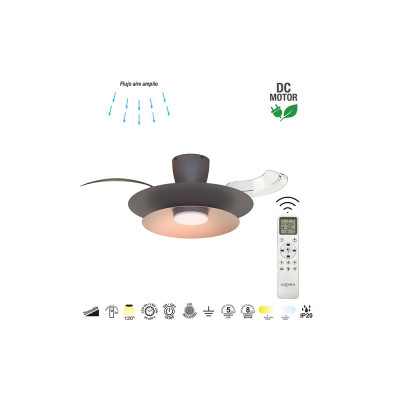 Ventilador Mod. PATAGONIA MANTRA café/cobre cepillado | LuzAlcala.com