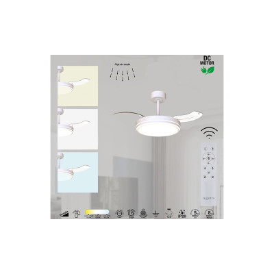 Ventilador Mod. LUNA S de MANTRA en blanco | Luz Alcalá