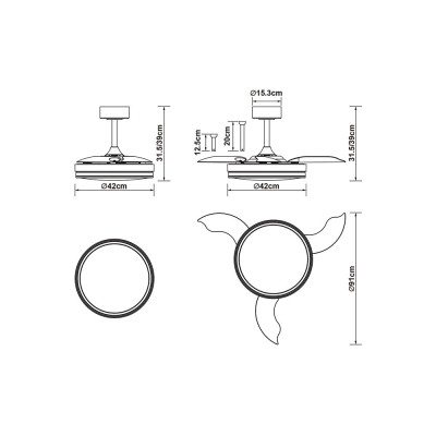 Ventilador Mod. LUNA S de MANTRA en blanco | Luz Alcalá