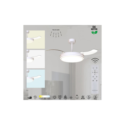 Ventilador Mod. LUNA M de MANTRA en blanco | Luz Alcalá