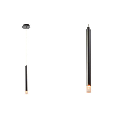 Colgante serie TUBO moderno una luz en negro | LuzAlcala.com